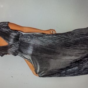 NWT Black Shimmer Maternity Wrap Maxi Dress